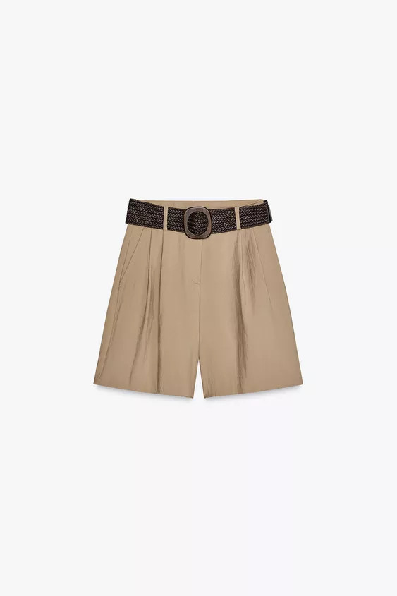 BERMUDA SHORTS WITH DARTS AND BELT | Zara US