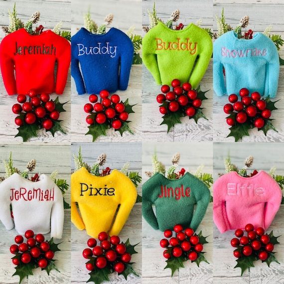 Personalized Embroidered Holiday Elf Sweater/personalized Embroidered Holiday Elf sweatshirt/ Hol... | Etsy (US)