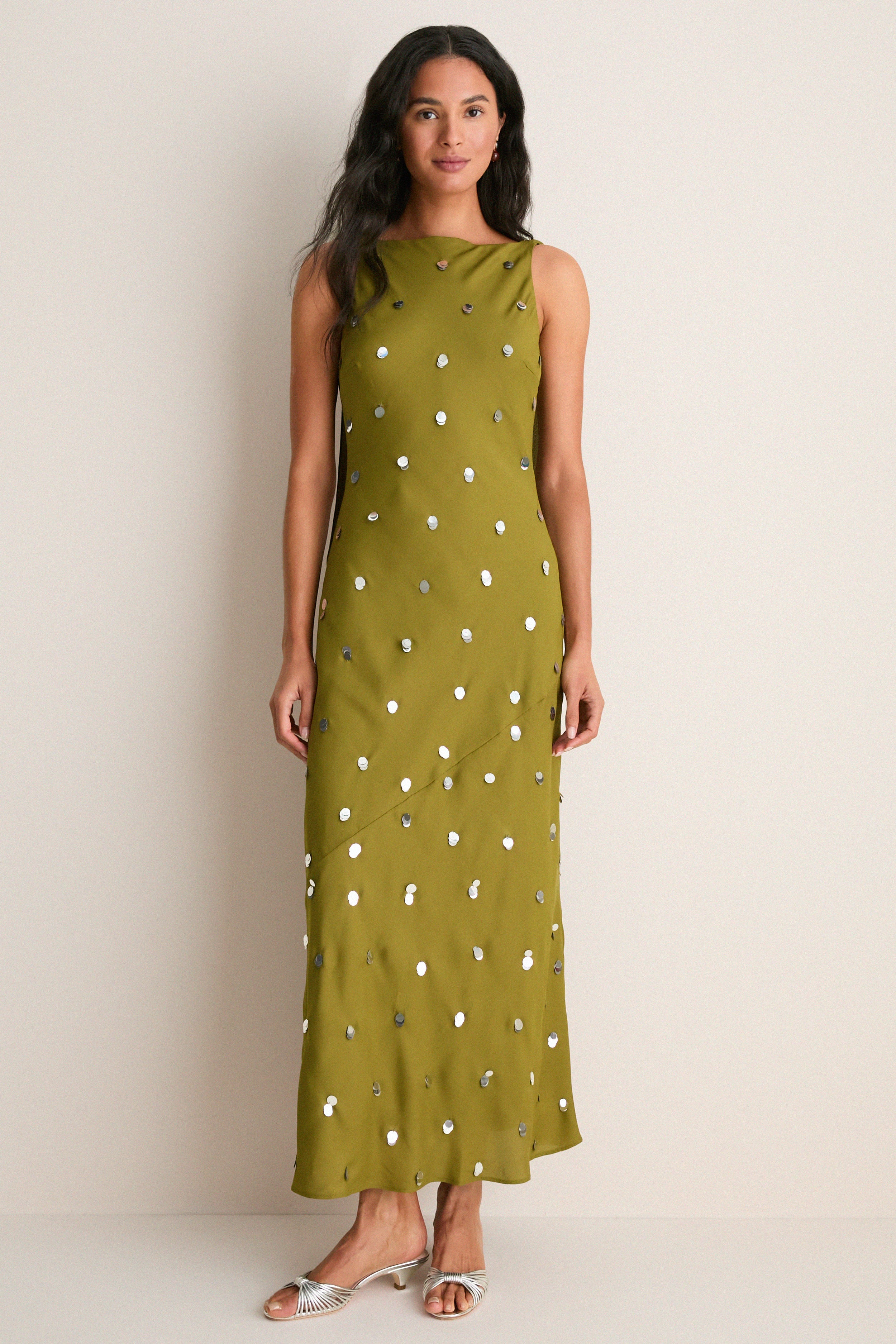 Pistachio with Silver Elina Maxi Dress | Tuckernuck (US)