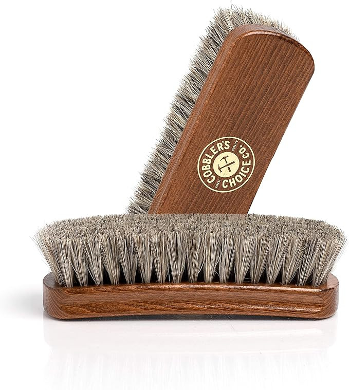 Premium Shoe Brush - Horsehair Shoe Brush - Concaved Handle for Premium Grip, Brown | Amazon (US)