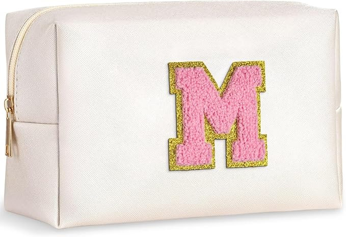 TOPEAST Monogrammed Gifts for Women, Preppy Makeup Bag Small Cosmetic Bag Travel Toiletry Bag, Pe... | Amazon (US)
