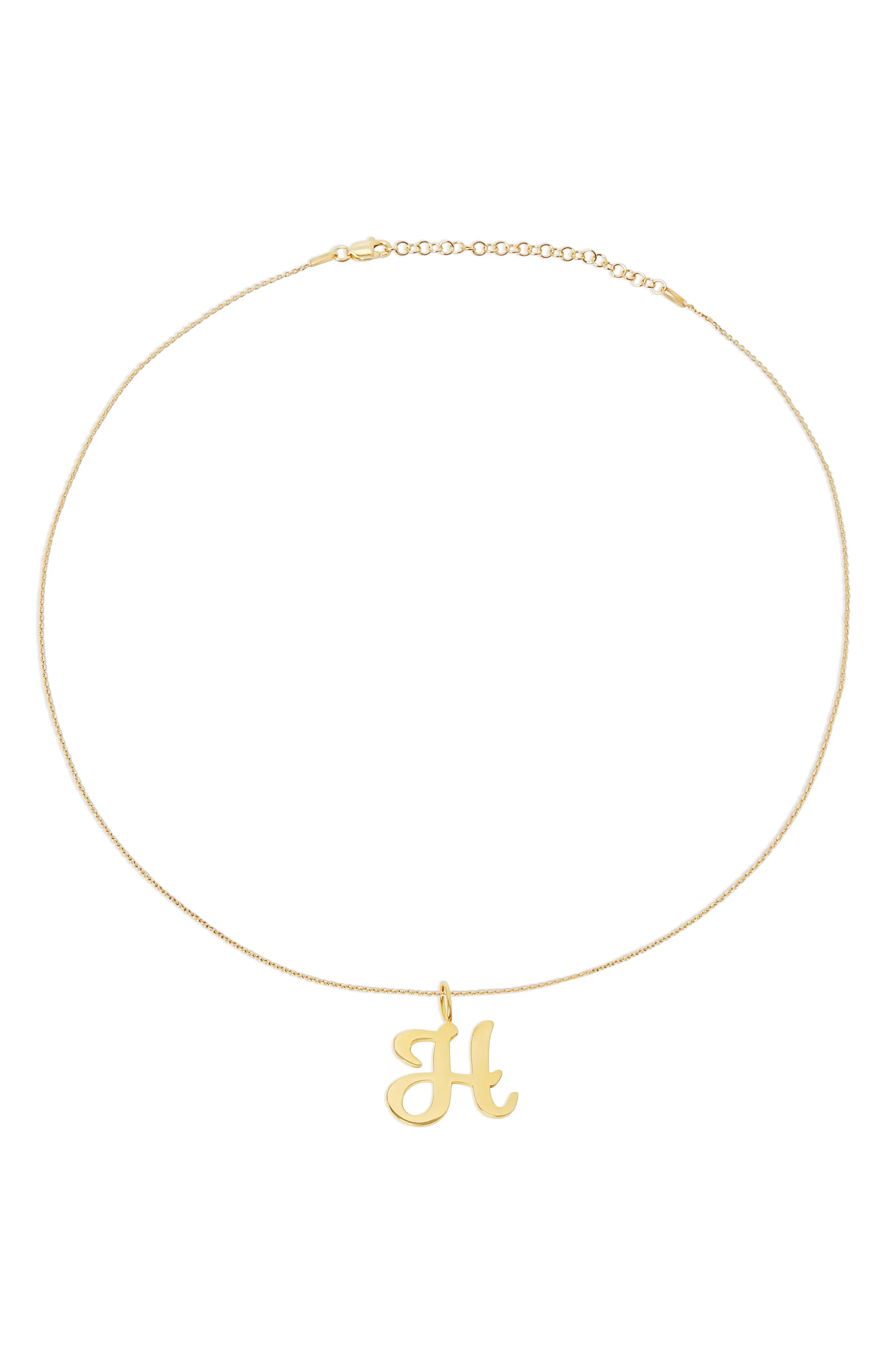 The M Jewelers The Signature Script Pendant Necklace in Gold-H at Nordstrom | Nordstrom