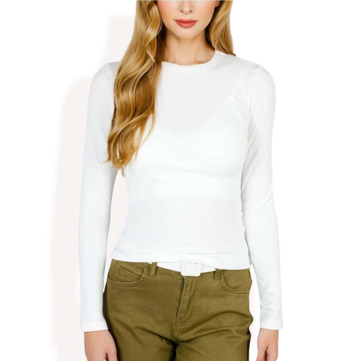 Anna-Kaci Women's Ribbed Knit Long Sleeve Top with Crew Neck and Slim Fit Design | Target