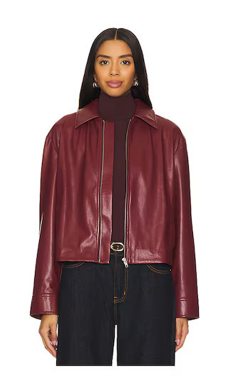 House of Harlow 1960 x REVOLVE Rapha Faux Leather Jacket in Burgundy. - size S | Revolve Clothing (Global)