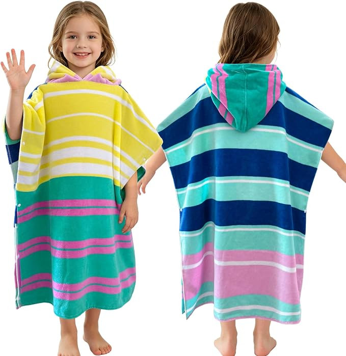 VOOVA & MOVAS Hooded Towels Poncho for Big Kids, Oversized (6-10Years,25"X61") Made from 100% Sof... | Amazon (US)