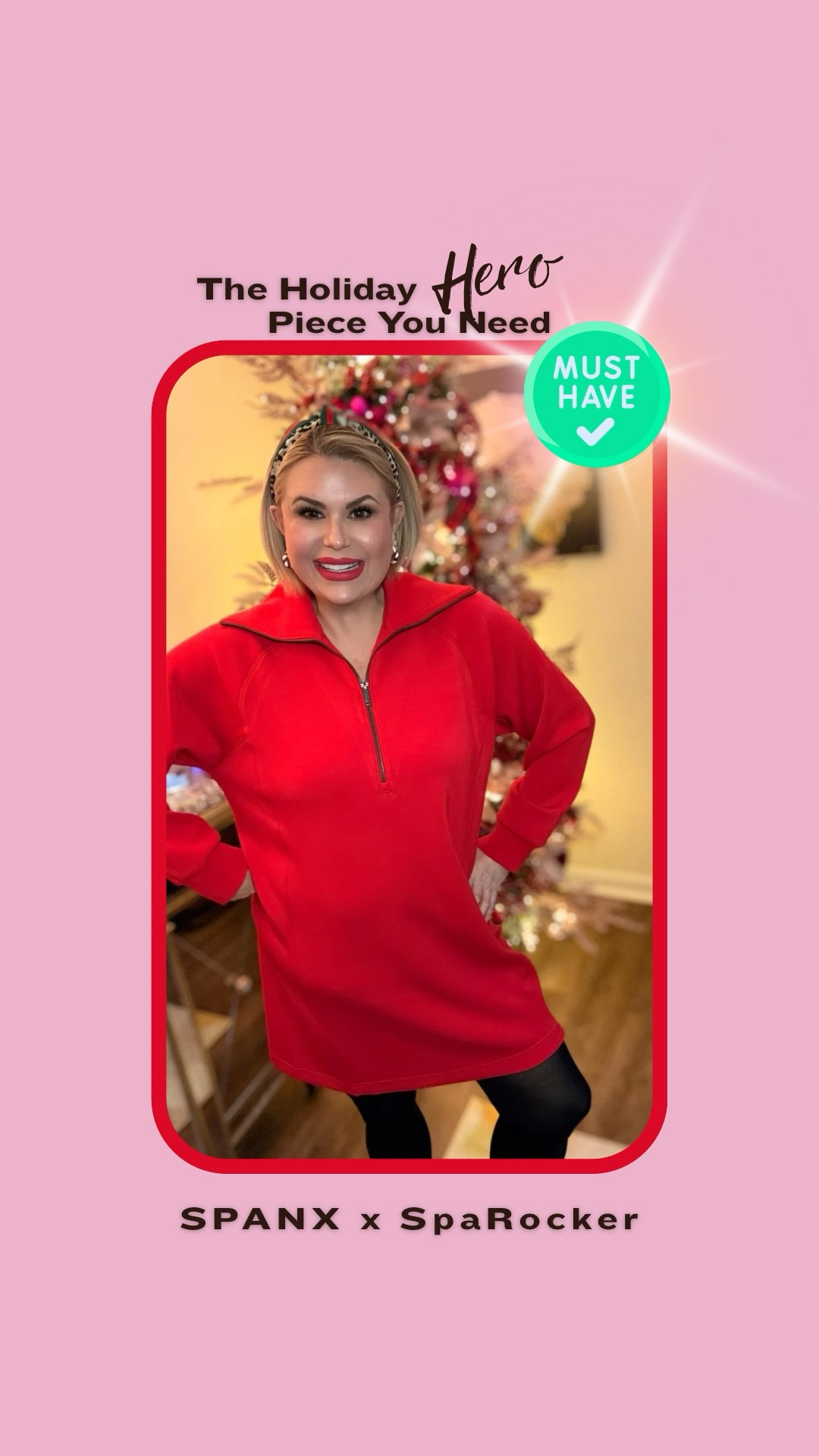 Absolutely obsessed with this half zip dress from Spanx in the air essentials line‼️ the red is so iconic. I’m perfect for holiday. It is so incredibly comfortable because the air essentials fabric is the yummiest most divine feeling fabric on the planet.
FIT: runs a bit big. Size down

#LTKootd #LTKHoliday #LTKPlusSize
