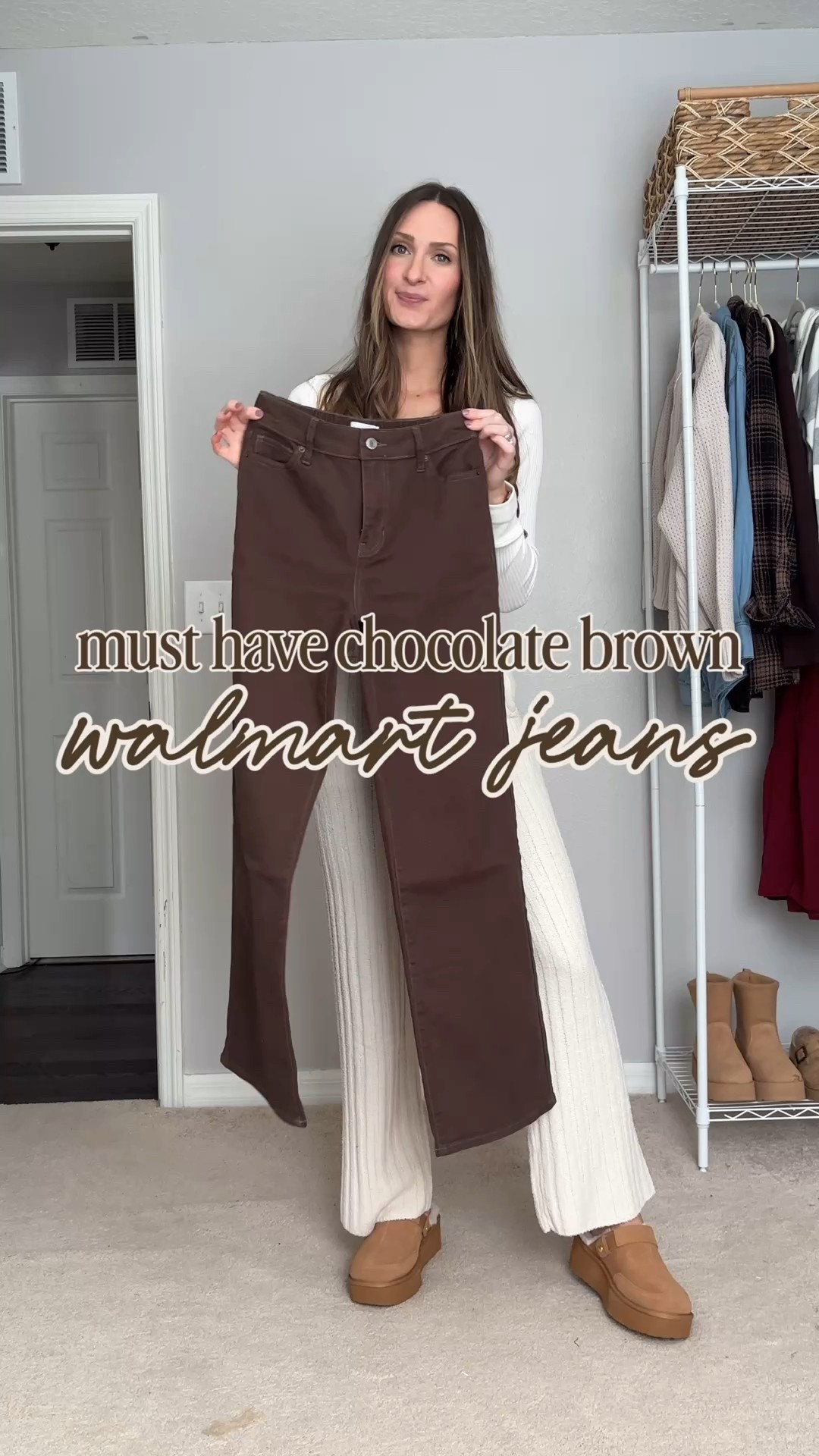 when I say I’m freaking out about these jeans- I mean it!! Haha! I cannot believe the fit on these!! They are perfect and I’m planning to wear them all the time! I’m so excited!! Haha!! 

**sizing:
Jeans: xs, fit tts for Walmart (like time and tru)
Top: small, I sized up one
Clogs: 8, I sized down a half size!


#walmartfashion #walmartstyle @walmartstyle @walmart #walmartfallfashion #walmartoutfit #chocolatebrown #trendingforfall #fallfashion #getthelookforless #walmartshopping #viralwalmartfinds 

#LTKStyleTip #LTKFindsUnder50 #LTKSeasonal