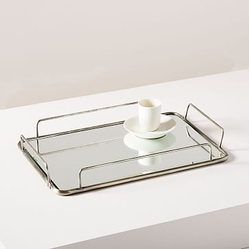 Fishs Eddy Gilded Caf Polished Nickel Mirror Tray (15 x 10) | West Elm (US)