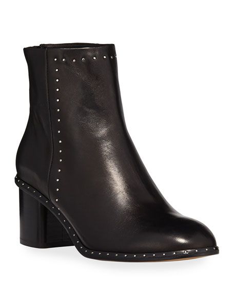 Rag & Bone Willow Studded 50mm Ankle Boots, Black | Neiman Marcus