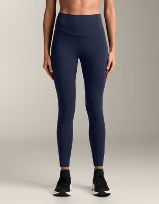 OYSHO Comfortlux high-rise ankle-length leggings in navy | ASOS (Global)