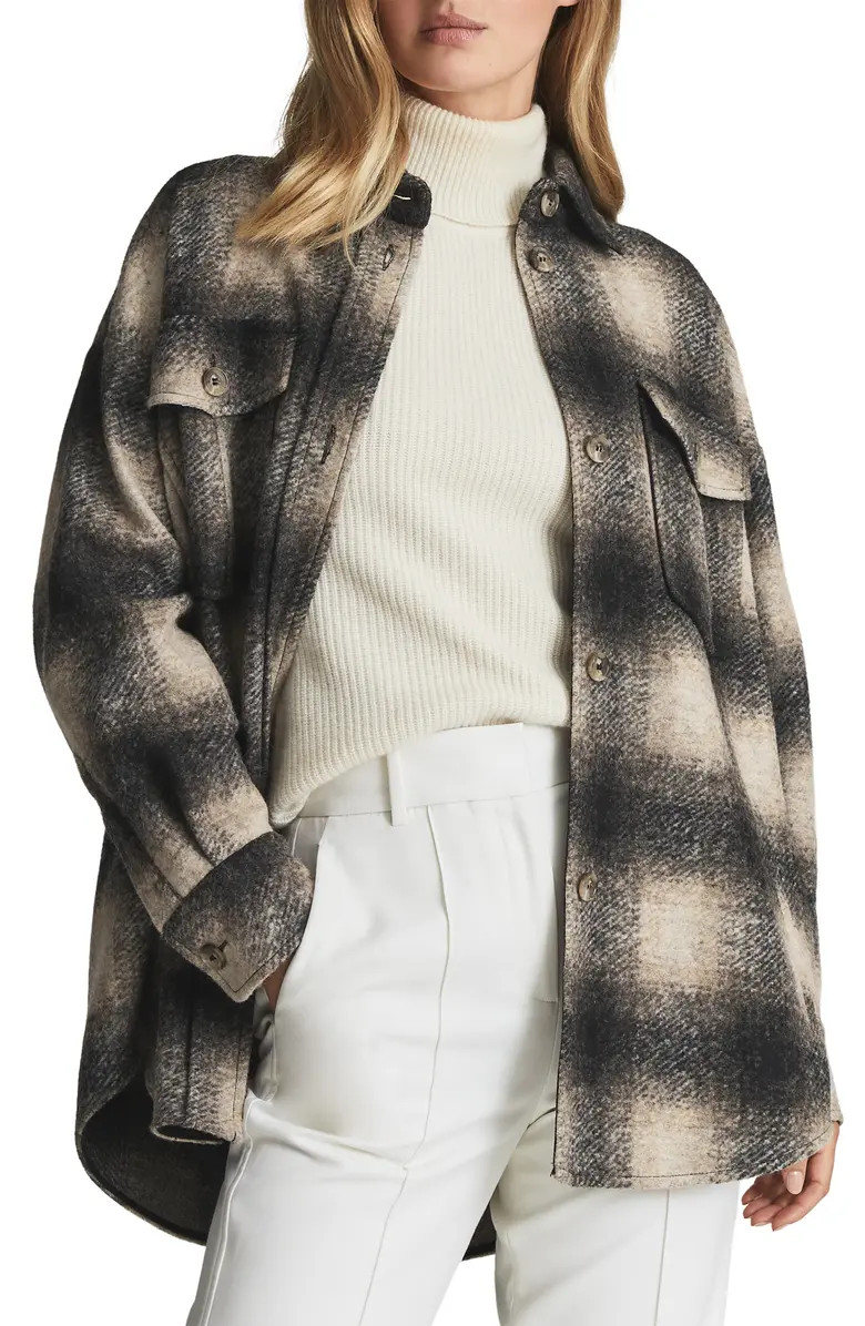 Reiss Emery Plaid Shirt Jacket | Nordstrom | Nordstrom