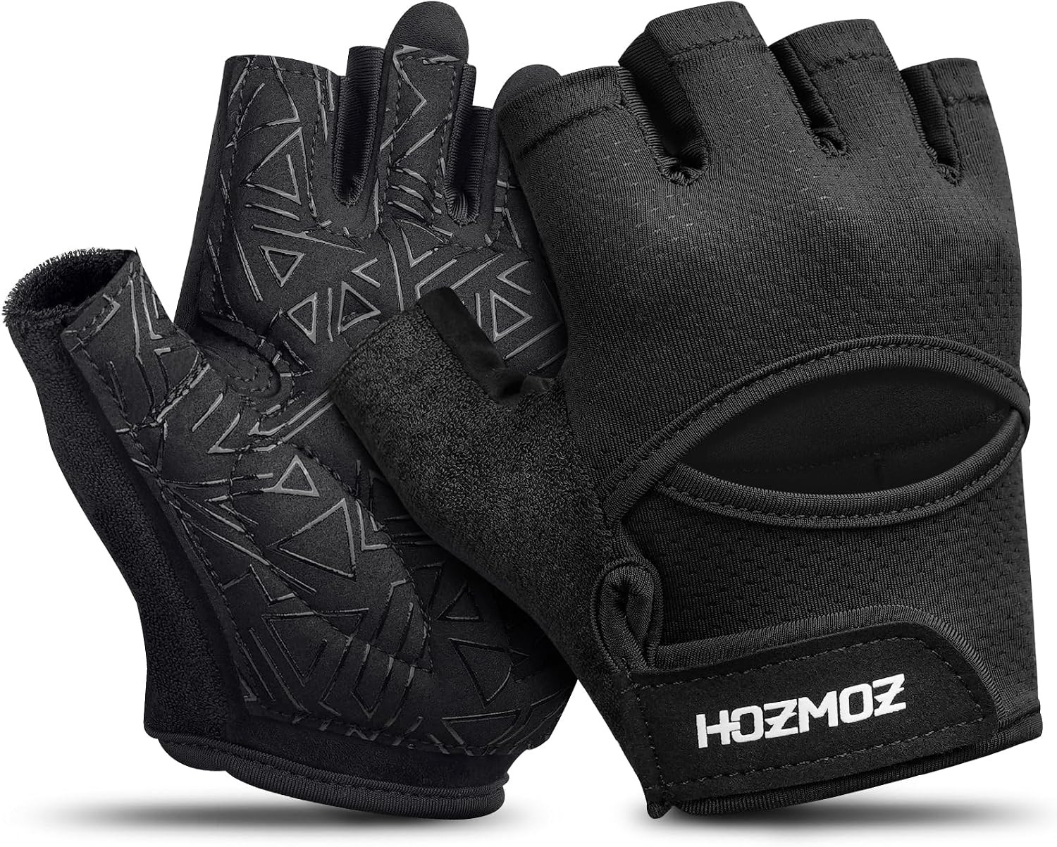 HOZMOZ Ventilated Weight Lifting Gloves, Thick Padded Workout Gym Gloves with Full Palm Protection & Grip & Shock Absorption for Women & Men's Fitness Exercise Training | Amazon (US)