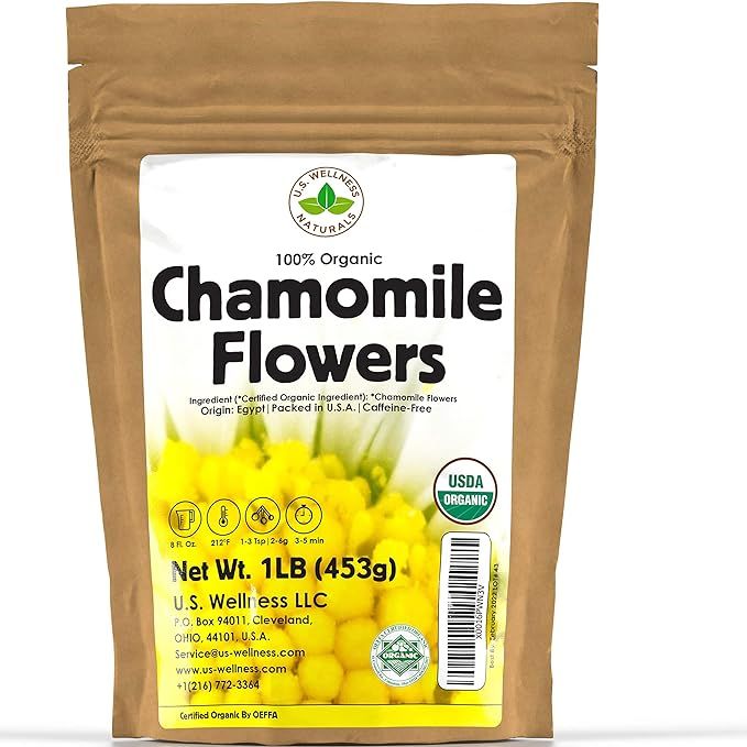 Chamomile Tea 1LB (16Oz) 100% CERTIFIED Organic (USDA seal) Chamomile Flowers Herbal Tea (Matrica... | Amazon (US)