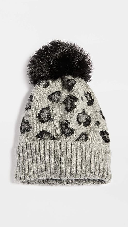 Adrienne Landau Women's Leopard Print Hat with Pom | Amazon (US)