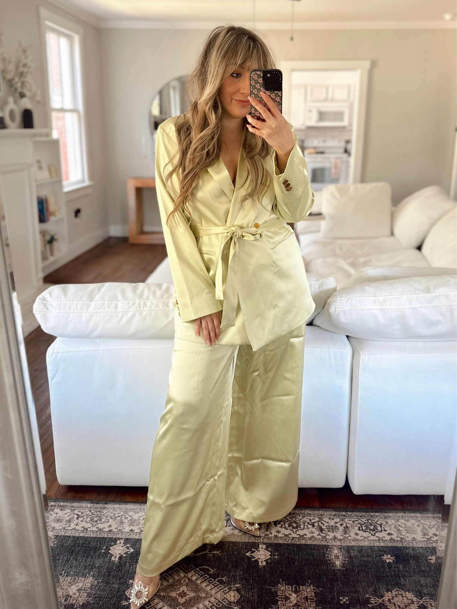 Amazon outfits - amazon spring outfit - satin suit set - oversized satin trousers paired with an oversized belted blazer. Pants run large, size down, I’m in a small. Blazer runs true to size, I’m in a medium 

#LTKSeasonal #LTKFind #LTKunder100