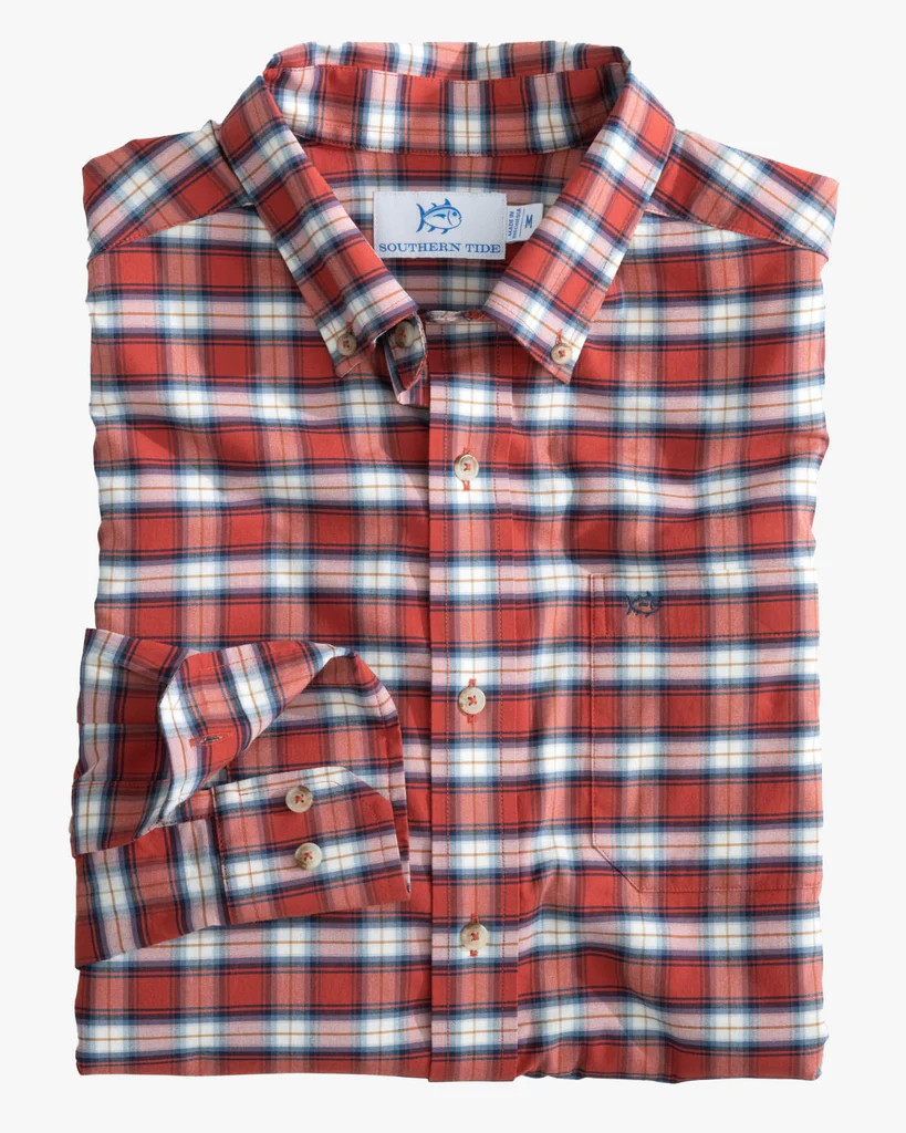 Coastal Passage Rockledge Plaid Long Sleeve Sport Shirt | Southern Tide