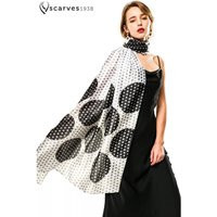 Polka Dot Scarf Silky Shawl Oversized Scarf Festival Summer Silk Feeling Gift Circle Pattern Scarves | Etsy (US)