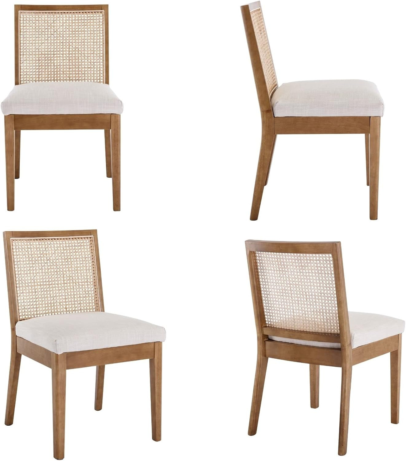 LIVINOVA Farmhouse Rattan Dining Chairs Set of 4, Mid Century Modern Kitchen & Dining Room Chairs... | Amazon (US)