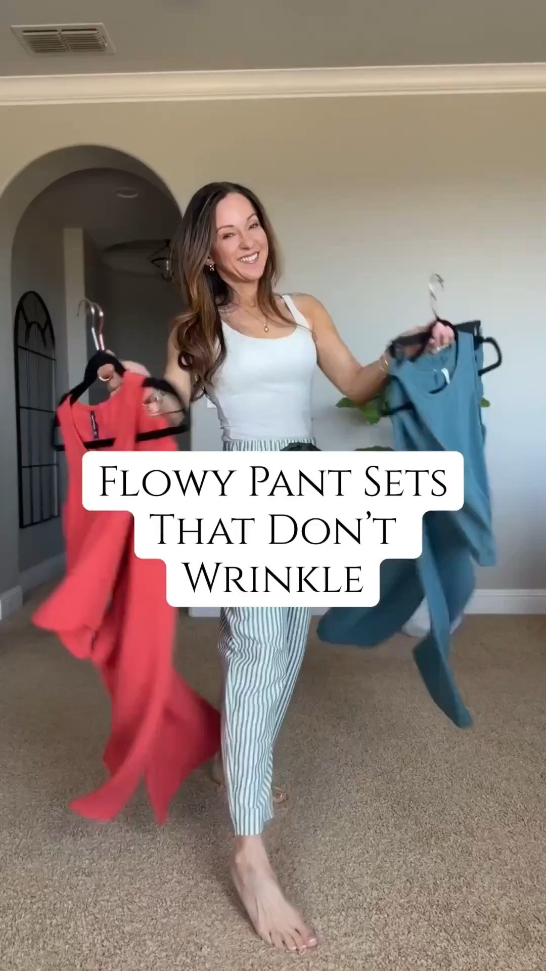 These flowy matching sets are the answer when I want to look put together without dealing with wrinkles. Lightweight, comfortable and easy to dress up with sandals or heels.

Matching set, Flowy pants, Wrinkle resistant, Summer outfit, Travel outfit, Two piece set, Wide leg pants, Petite fashion, EverydayHolly

#LTKSeasonal #LTKPetite #LTKootd
