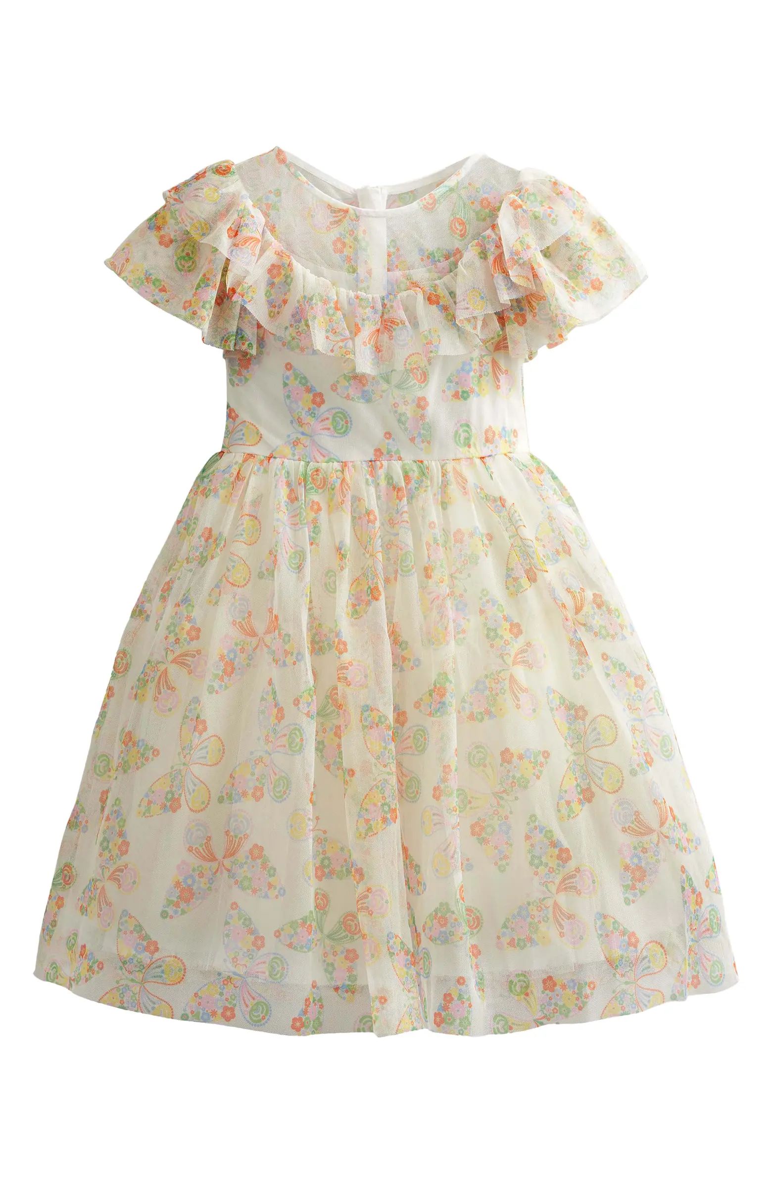 Kids' Butterfly Print Fit & Flare Tulle Dress | Nordstrom
