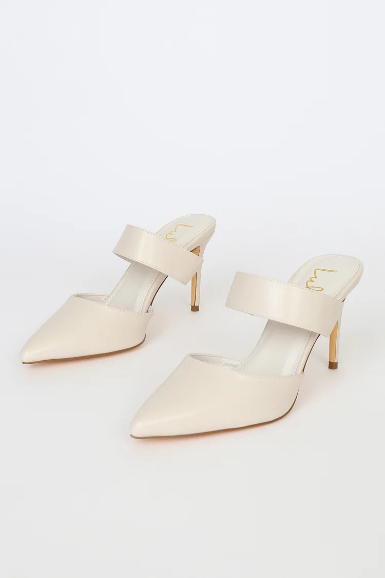 Faire Off White Pointed-Toe Mules | Lulus