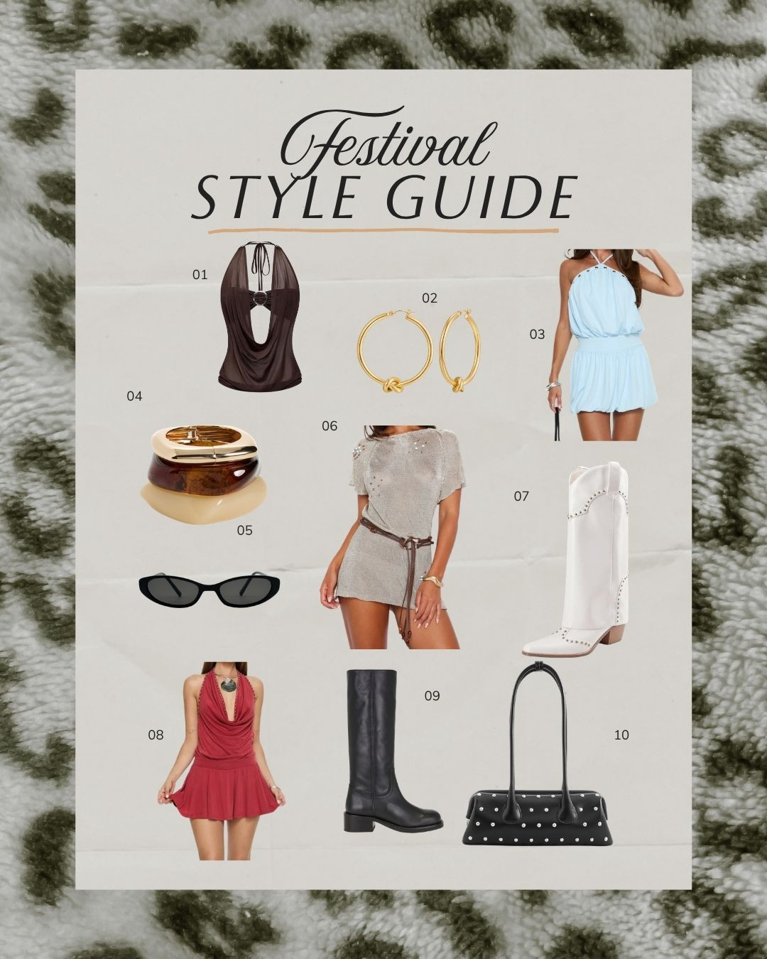 Festival Outfit Edit 🎡✨

Serving all the cool-girl festival looks in one place — this edit is full of outfits that are equal parts effortless and statement. Think flowy skirts, denim cutoffs, lace + sheer layers, bold accessories, and the perfect mix of vintage and trendy pieces.

Whether you’re going for a boho vibe, edgy western, or a more minimal “model off-duty” look, these outfits are perfect for concerts, festivals, and summer nights. It’s all about lightweight layers, standout details, and pieces you can mix & match all weekend.

I linked all my favorite looks so you can easily recreate the vibe or find pieces to build your own festival fits ✨

#ltkfestival #festivalfits #ltkstyle #summeroutfits #bohostyle #coachellastyle 

 

#LTKFestival #LTKootd #LTKTravel