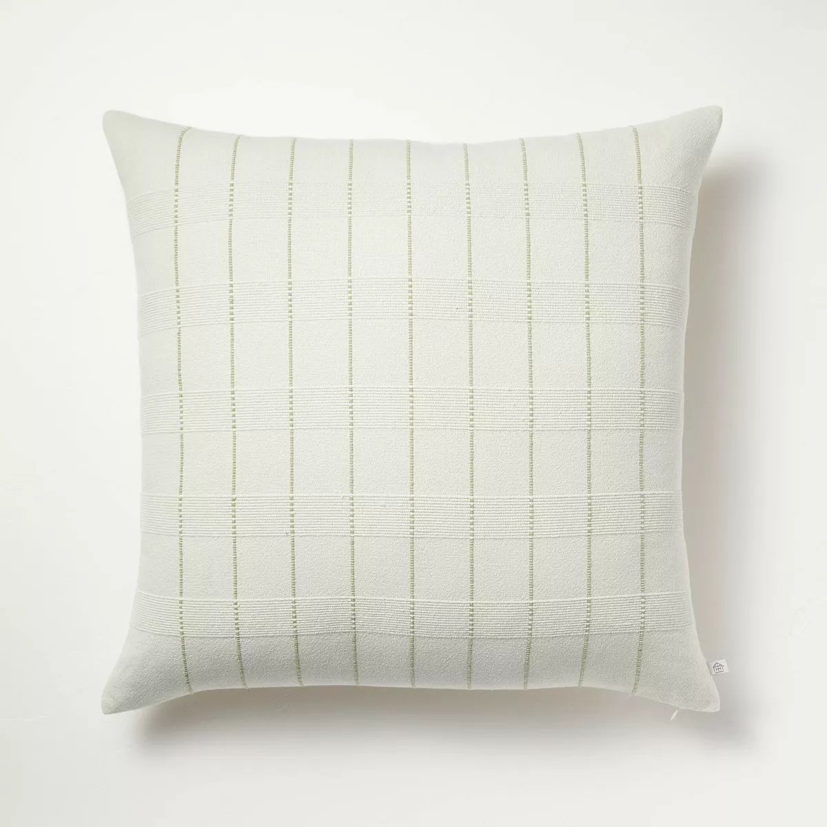 24"x24" Textural Multistripe Square Throw Pillow Light Green - Hearth & Hand™ with Magnolia | Target