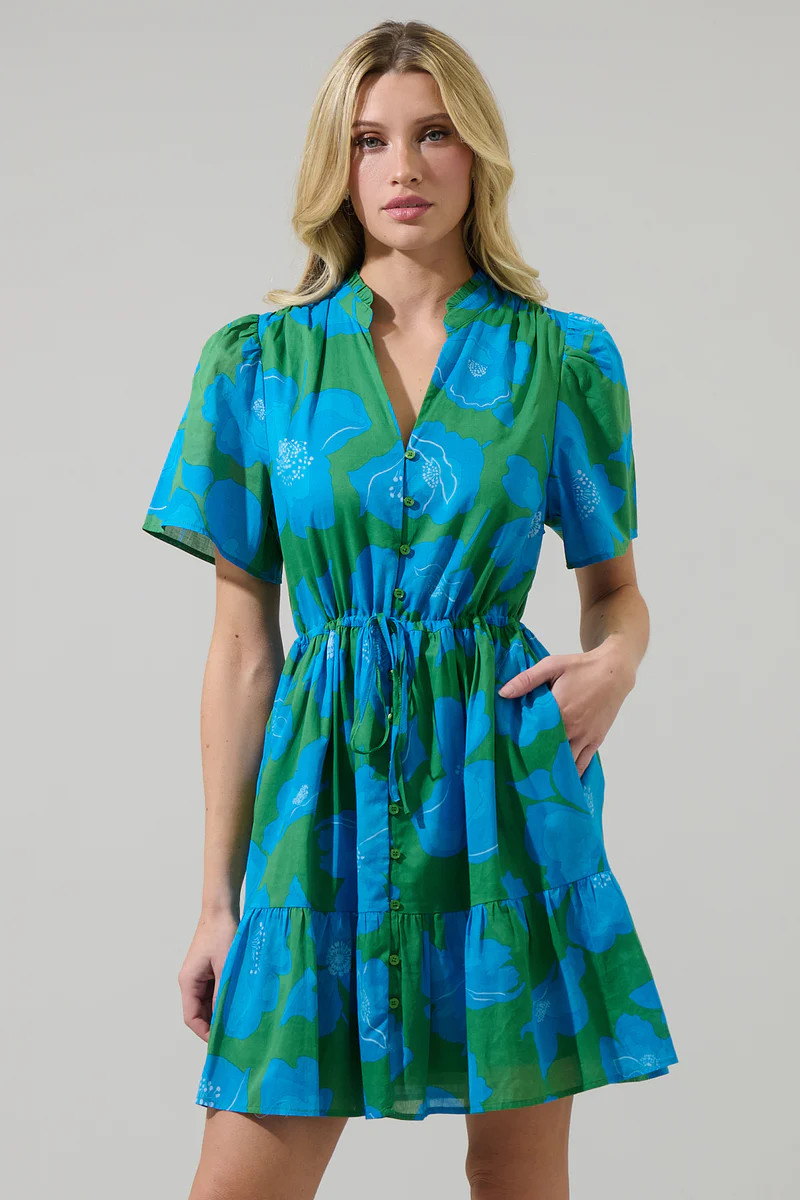 Rori Floral Amo Button Up Mini Dress | Sugarlips