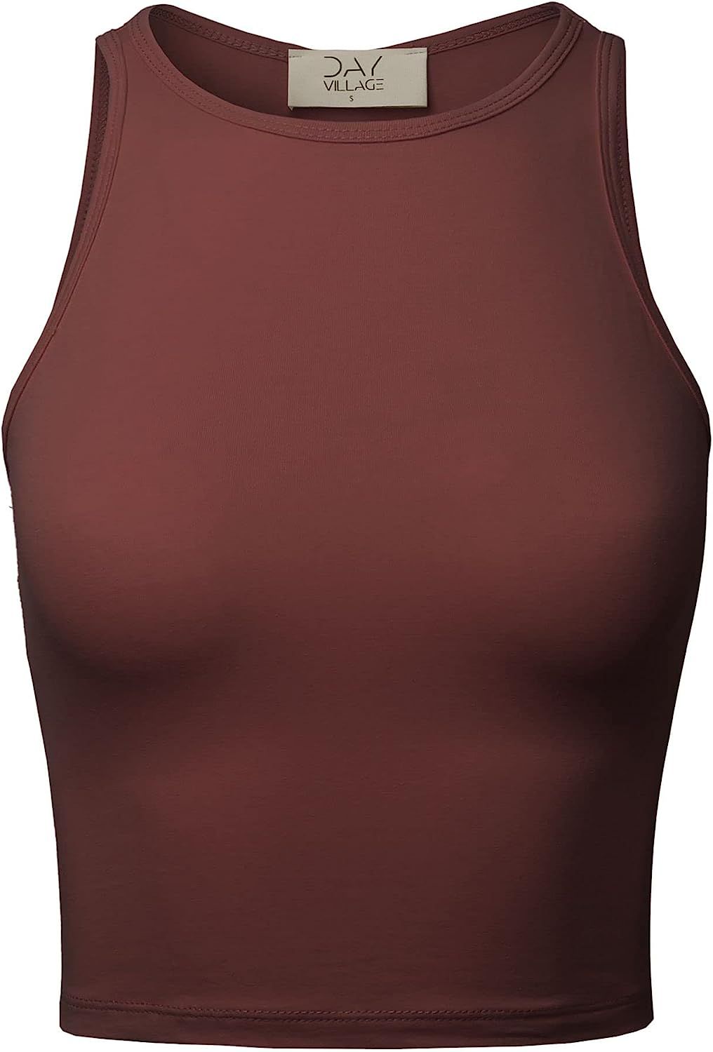 DAY VILLAGE Women's Halter Neck Sleeveless Crop Tank Top | Amazon (US)