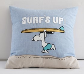 Peanuts® Snoopy® Surfs Up Pillow | Pottery Barn Kids