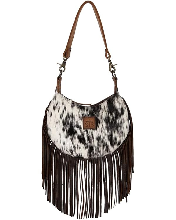 STS Ranchwear Womens Nellie Fringe Tornado/Cowhide Leather Handbag Bag | Amazon (US)