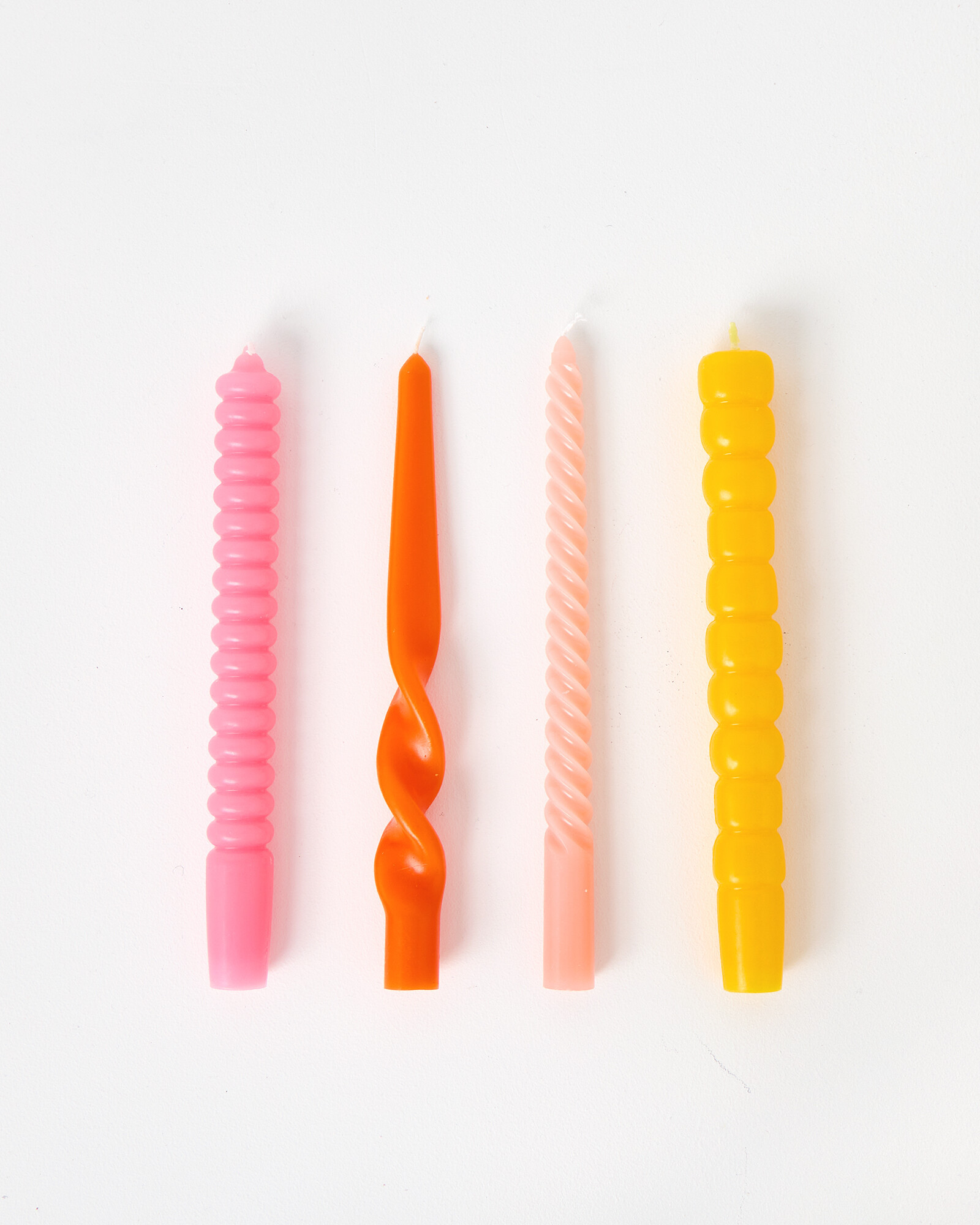 Pink Twirls & Swirls Dinner Candles Set of Four | Oliver Bonas | Oliver Bonas (Global)
