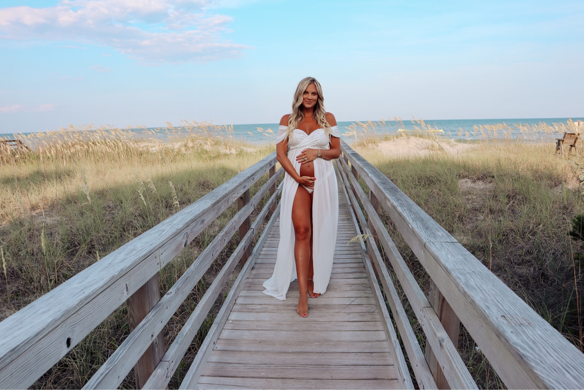 Amazon dress for a beach maternity photos shoot. Wearing a Large  

#LTKmidsize #LTKbaby #LTKbump
