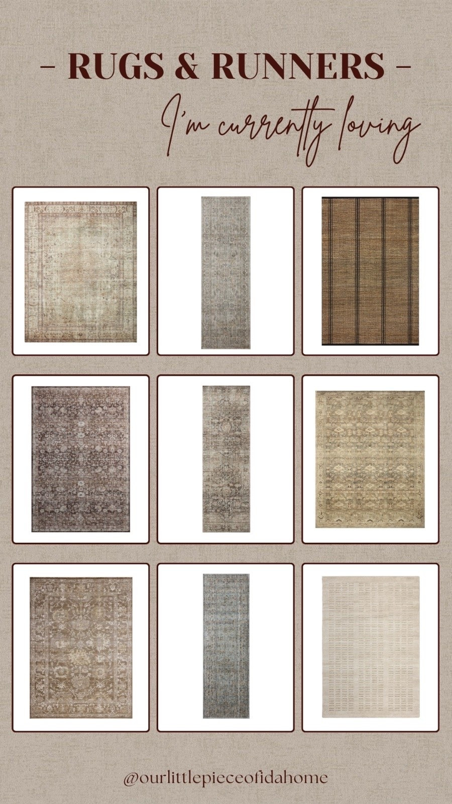 I’m always searching for rugs and runners that add warmth and texture without feeling too busy, and these are the ones I keep coming back to lately.

I love the soft vintage patterns, earthy neutrals, and layered texture throughout this mix. These are the kinds of pieces that make a space feel finished and collected while still staying timeless. Everything is linked here.
@Wayfair

#LTKSaleAlert #LTKU #LTKHome