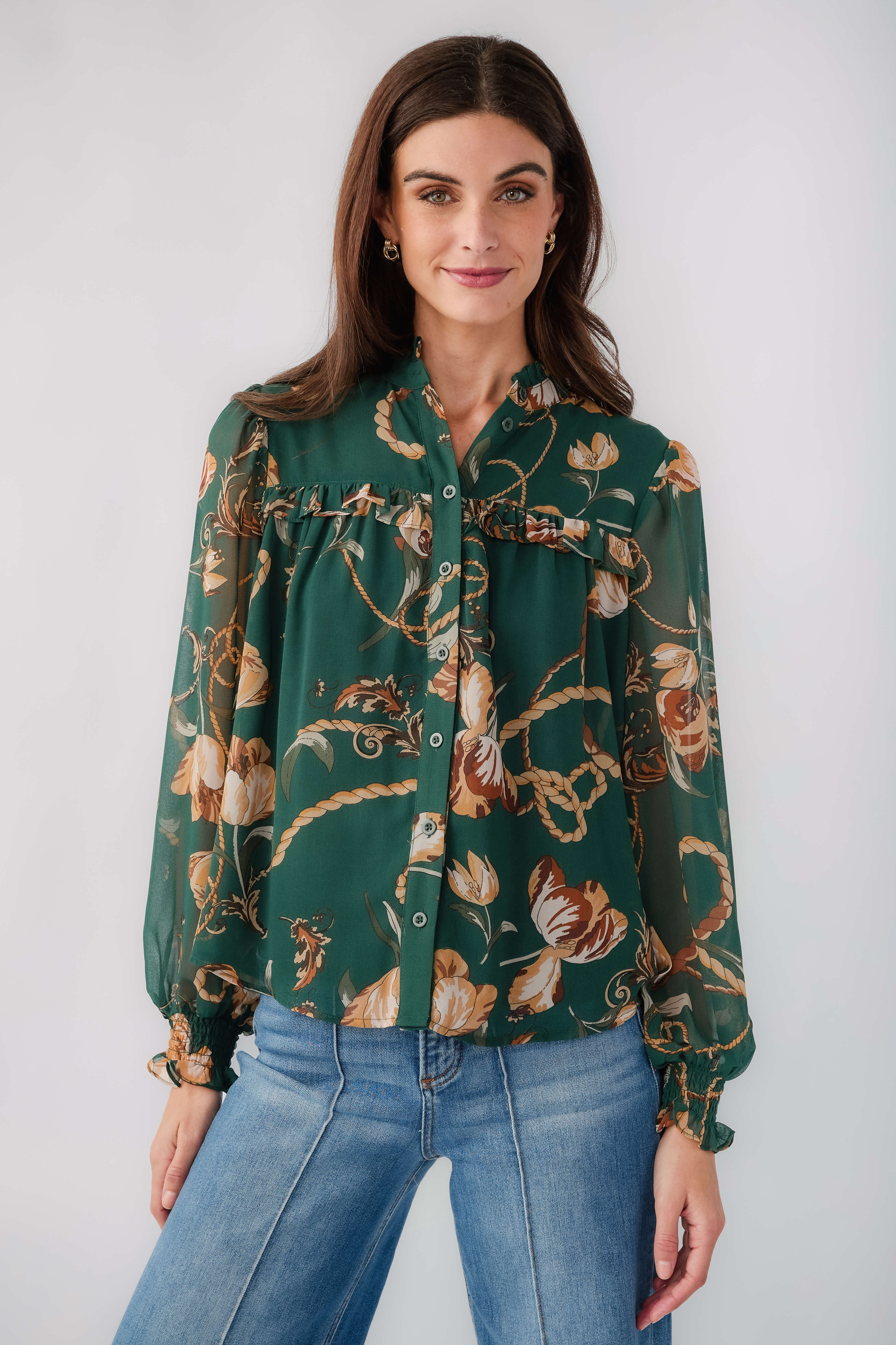 Fate Floral Chain Print Top | Social Threads