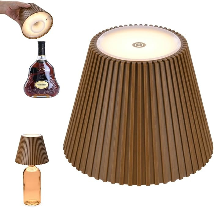 WILIT Wireless Bottle Lamp, 3-Level Brightness Rechargeable Lamp,Cordless Table Lamp Shades, Touc... | Amazon (US)