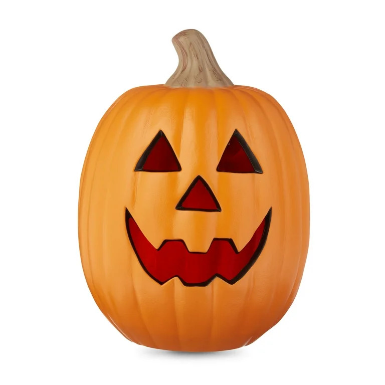 Way To Celebrate! 12 Inch Orange Smiling Pumpkin | Walmart (US)