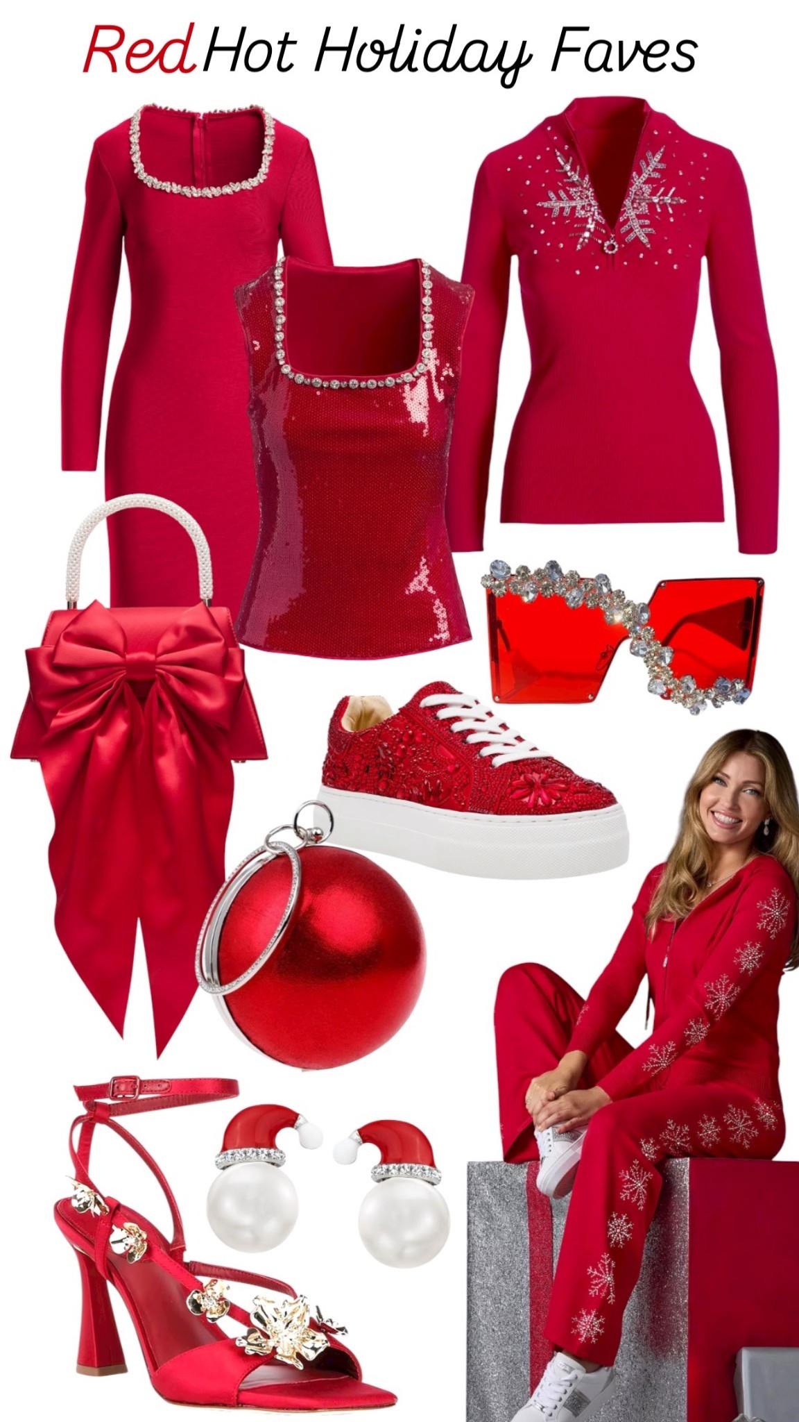 From sequin sparkle to snowflake shimmer, this look brings all the glam for your holiday parties, girls’ nights, or cozy festive mornings. Pair a crystal-trimmed sweater with jeweled sneakers for casual chic, or slip into strappy satin heels for that luxe Christmas-eve glow. Don’t forget statement sunnies, a bow bag, and those adorable Santa-pearl earrings for the finishing touch. 🎄✨

#LTKholiday #LTKfashion #LTKgiftguide #LTKstyletip #LTKseasonalstyle #LTKundertheredbow #LTKchristmas #holidayoutfitinspo #festivefashion #redhotstyle #holidayglam #ootd #christmasstyle #holidayfavorites #holidayvibes #LTKwomen #holidayfashionfinds #holidaychic #LTKpartylook #holidayinspo

#LTKStyleTip #LTKSeasonal #LTKBeauty