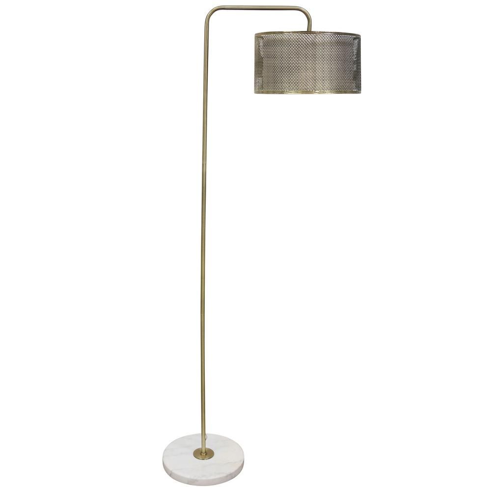 StyleCraft Hastings 68 in. Brass Floor Lamp | The Home Depot
