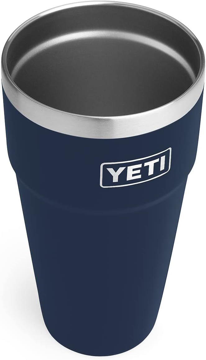 YETI Rambler 26 oz Stackable Cup, Vacuum Insulated, Stainless Steel with No Lid, Navy       Add t... | Amazon (US)