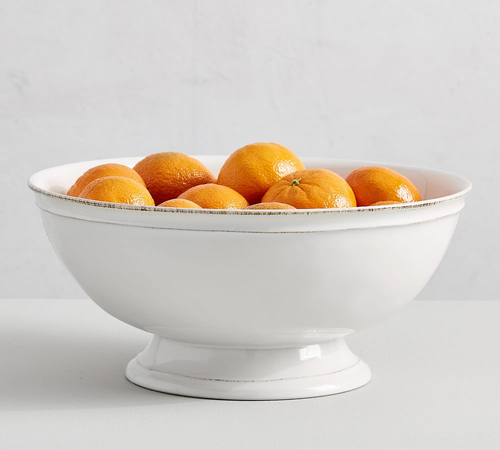 Cambria Handcrafted Stoneware Large Footed Serving Bowl | Pottery Barn (US)