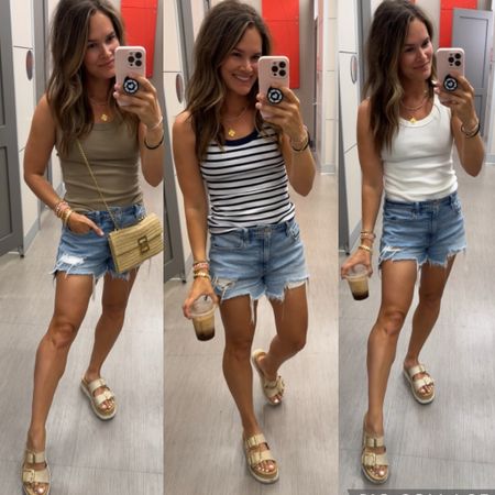 . These target tanks are so nice. $10, available in 5 classic colors, ribbed texture and thick so not see through ✨ 
.
#target #targetstyle #targetfashion #casualstyle #casualoutfit #momstyle 

#LTKSaleAlert #LTKStyleTip #LTKFindsUnder50