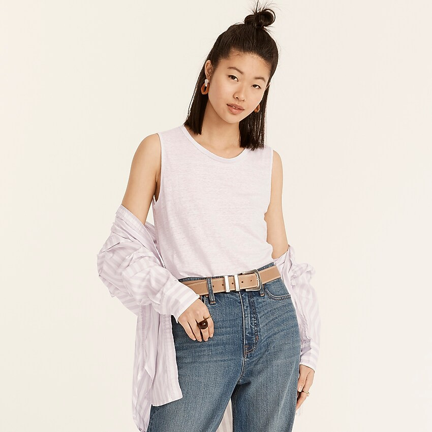 Linen muscle tank | J. Crew US