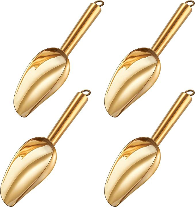 Amazon.com: TeamFar Mini Scoop Set of 4, 3 Oz Small Canister Jar Scoops, Gold Candy Utility Scoop... | Amazon (US)