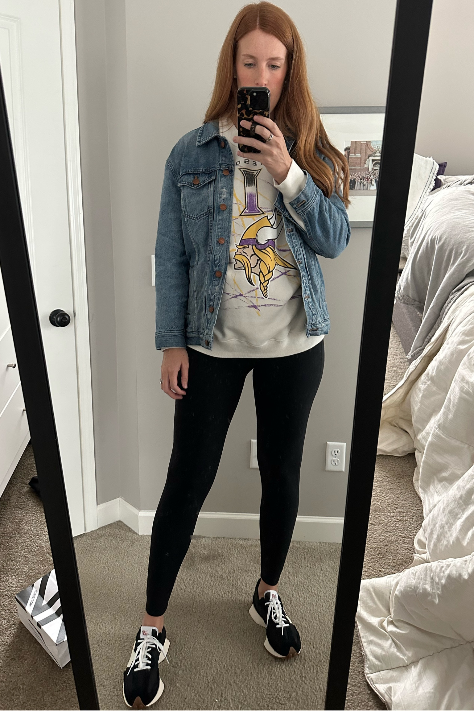 The best Vikings sweatshirt and align dupes perfect for bump 🤰🏼comfy fall outfit idea. Plus black New Balance 327 in stock! 

#LTKfindsunder50 #LTKstyletip #LTKbump