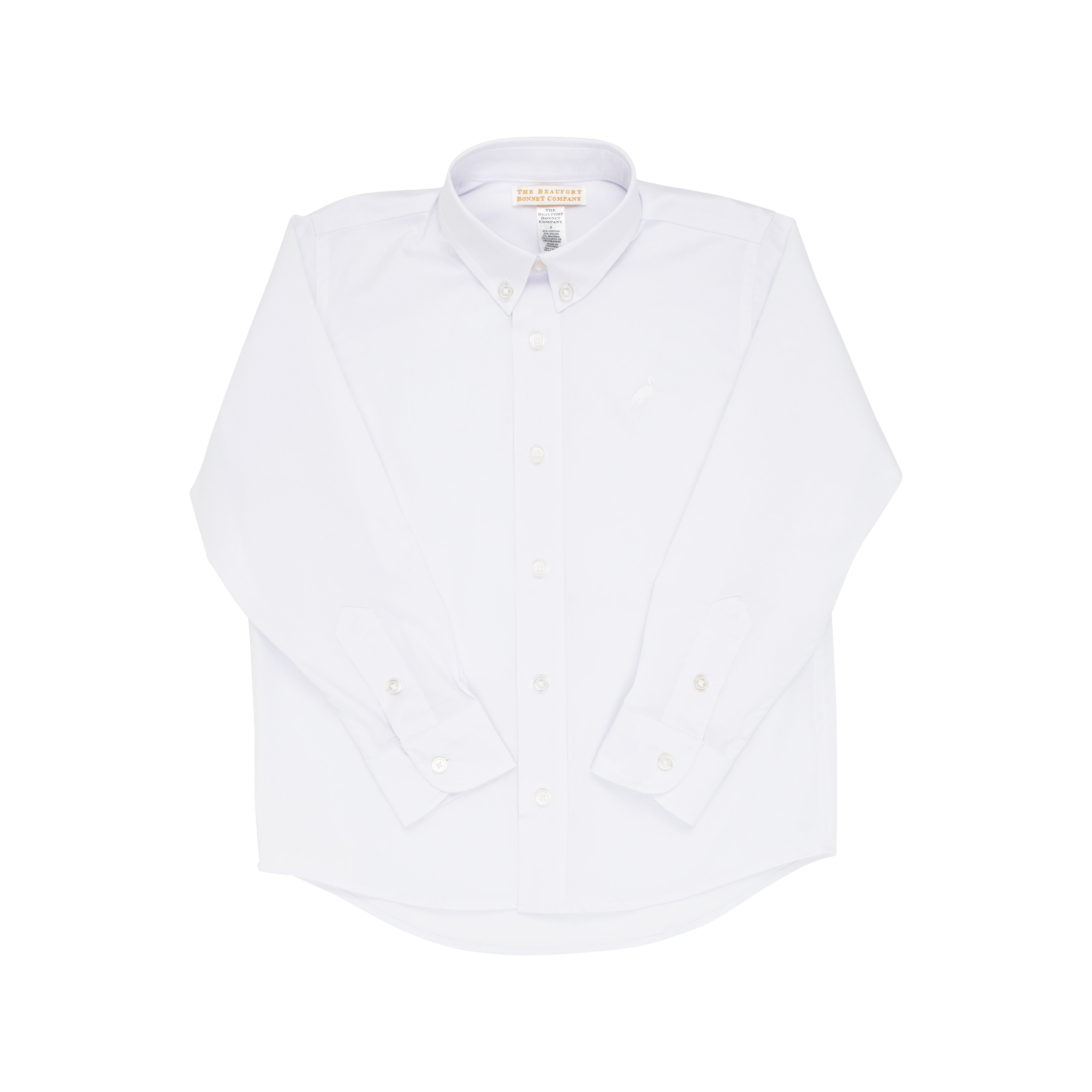 Dean's List Dress Shirt (Oxford) - Worth Avenue White with Worth Avenue White Stork | The Beaufort Bonnet Company