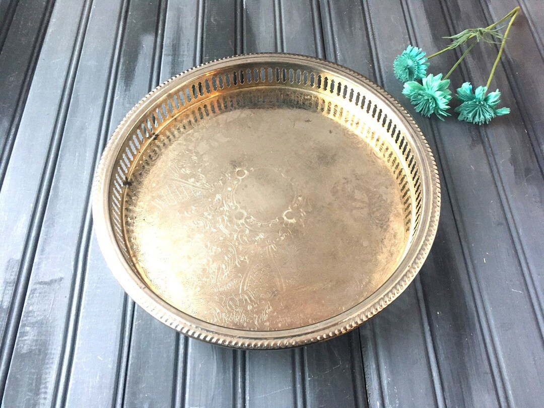 Silver Serving Tray / Silver Tray / Serving Tray / Silver Vanity Tray / Vintage Silver Tray / Vin... | Etsy (US)