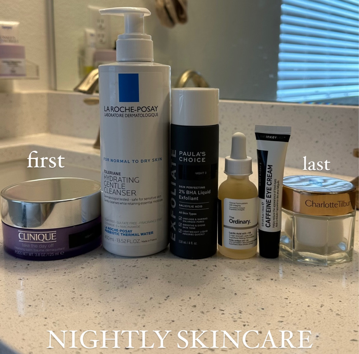 my night time skincare routine! left to right is first step to last step 🖤🥰

#LTKunder50 #LTKGiftGuide #LTKbeauty