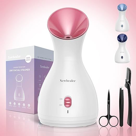 Newbealer 2in1 Facial Steamer, Hot Mist Facial Aromatherapy Humidifier Atomizer, Large Face Steam... | Amazon (US)