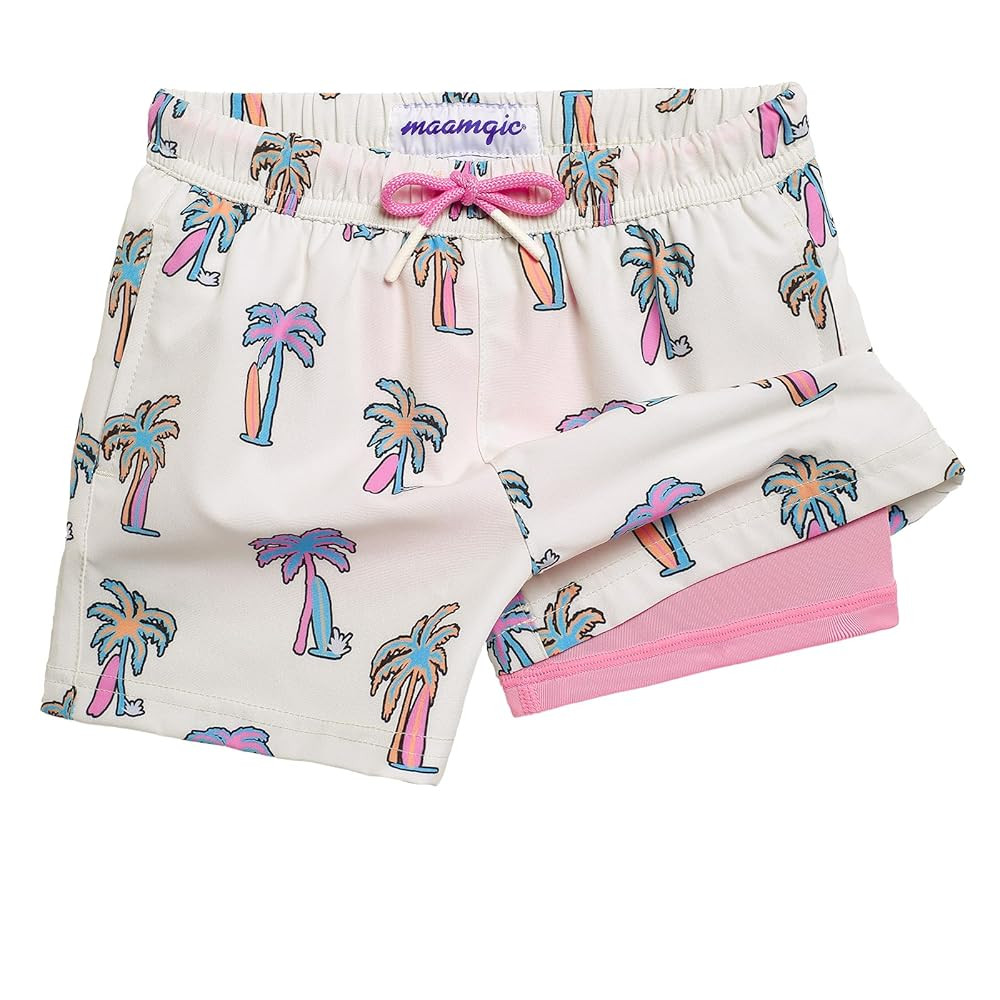 maamgic Boys Swim Trunks with Compression Liner Stretch Boy Swim Shorts Toddler Bathing Suit Swim... | Amazon (US)